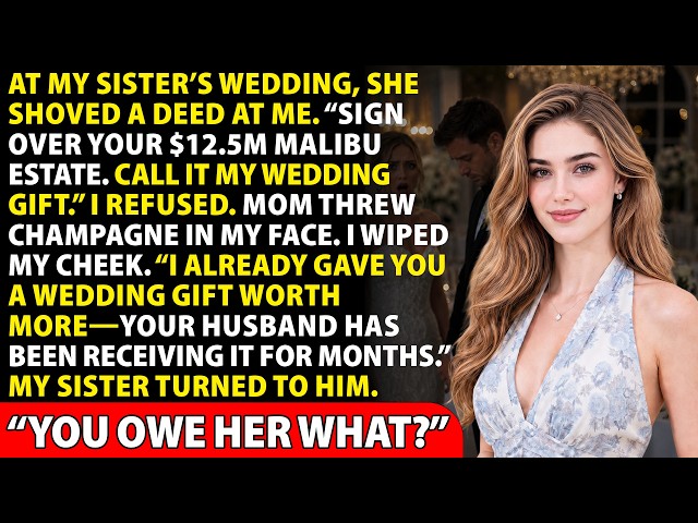 At My Sister’s Wedding, She Demanded My $12.5M Estate—Mom Threw Champagne in My Face When I Refused