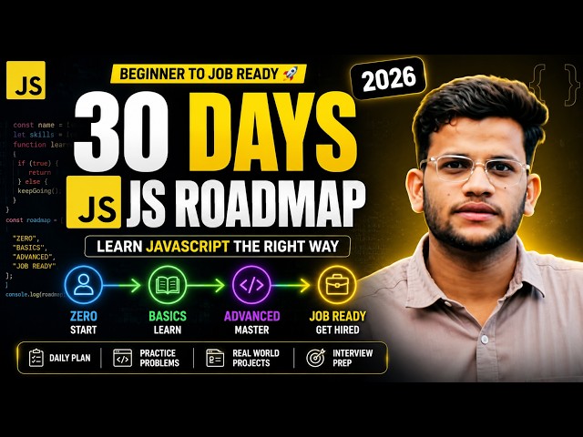 JavaScript Roadmap 2026 🔥 Learn JavaScript in 30 Days | Beginner to Advanced