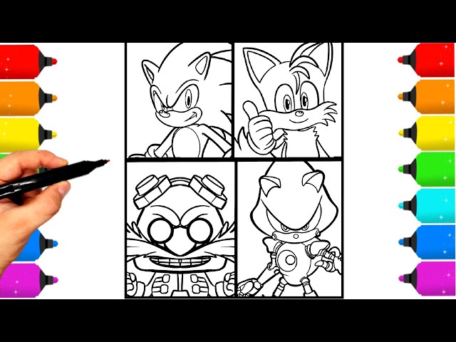 Sonic team Coloring Pages NEW Coloring and Draw Sonic Coloring Compilation Winter team