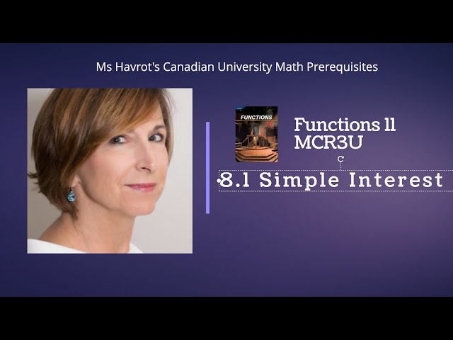 Functions 8.1  Simple Interest