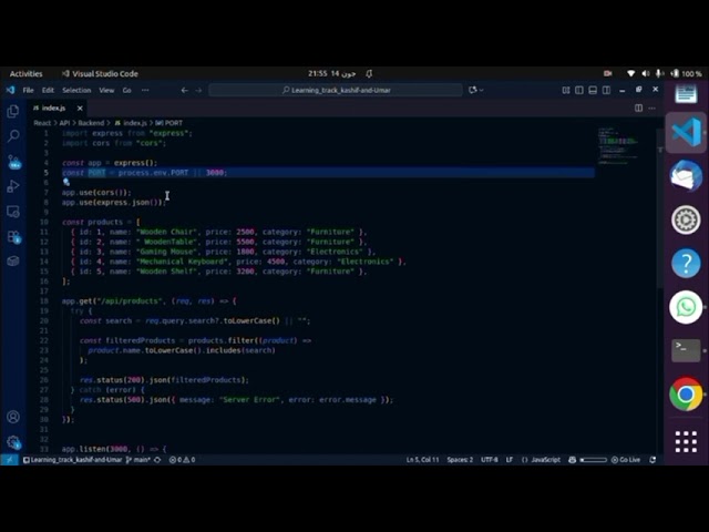My First Backend Project Using Node.js and Express.js