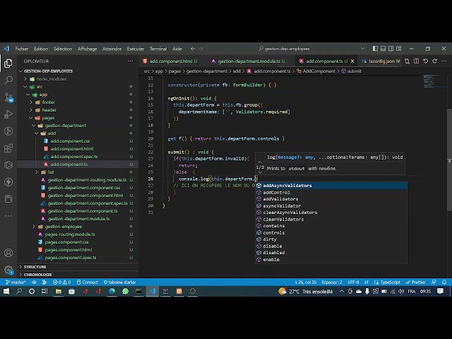 05. Spring Boot  Angular Gestion des employées et Departement - Yeminicoder