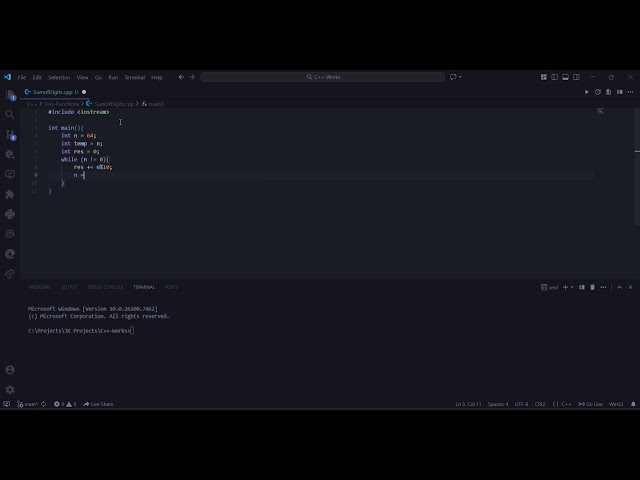 Sum of Digits of a Number | C++ | Dt: 14-01-2026 | Coding Mind