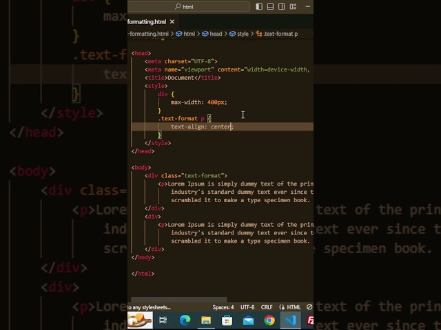 text align in css #htmlcss #html #css