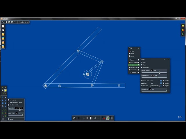 Simulação Mecanismo Fole Mecânico - Algodoo