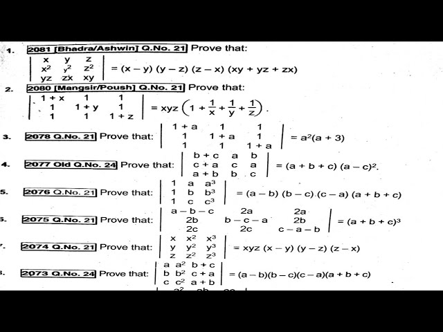 Matrix And Determination solution of 2082/2081 || CTEVT 1st year diploma NEB || CTEVT  class 11/12