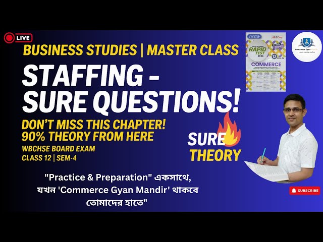BSTD I Staffing I Unit-1 | Important Theory Suggestions for Board Exam | WBCHSE I Class-12 I Sem-4