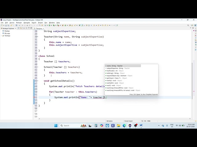 Aggregation in Java