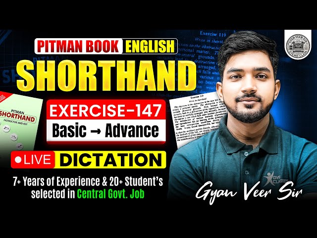 Pitman Shorthand Book Exercise-147 Dictation Ch-34 ADVANCED PHRASEOGRAPHY #pitmanshorthand#dictation