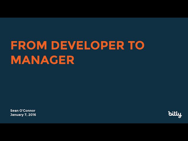 From Developer to Manager