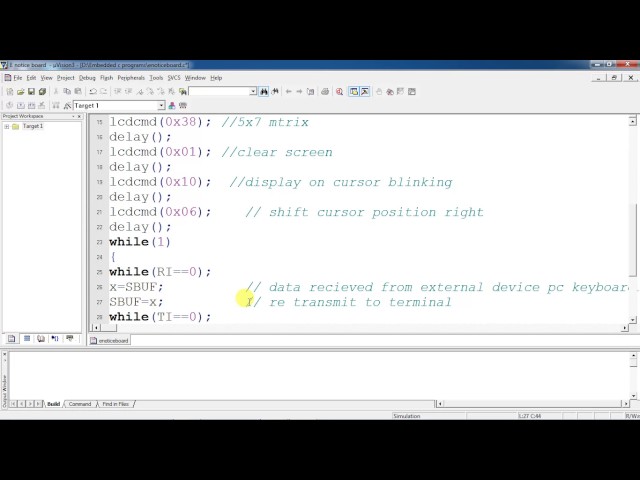 Electronic notice board by using 8051 controller with keil and proteus