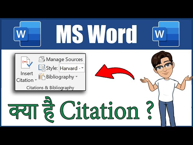 Citation & Bibliography in Ms Word | How to use or insert citation in word