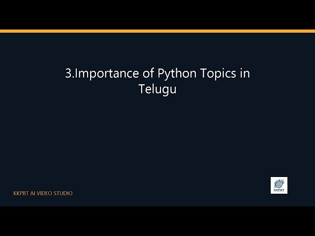 3.Importance of Python Topics in Telugu