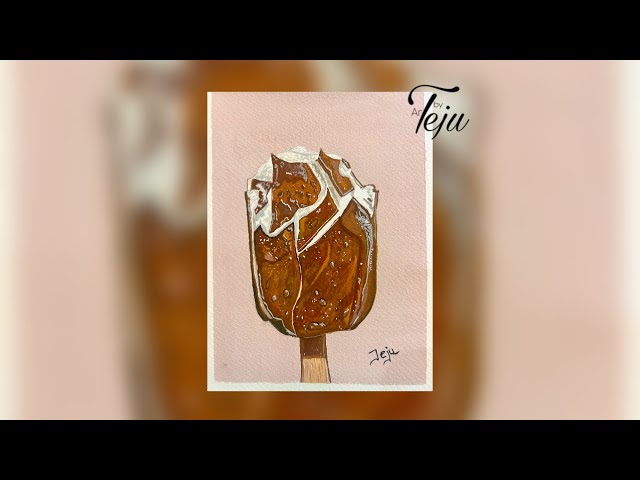 Chocolate Ice Cream Bar with Gouache| #GouachePainting #GouacheArt #gouachetutorial 