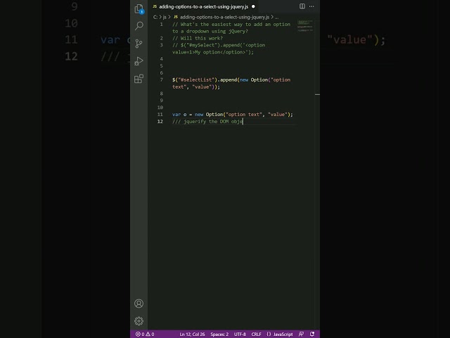 javascript - Adding options to a select using jQuery?
