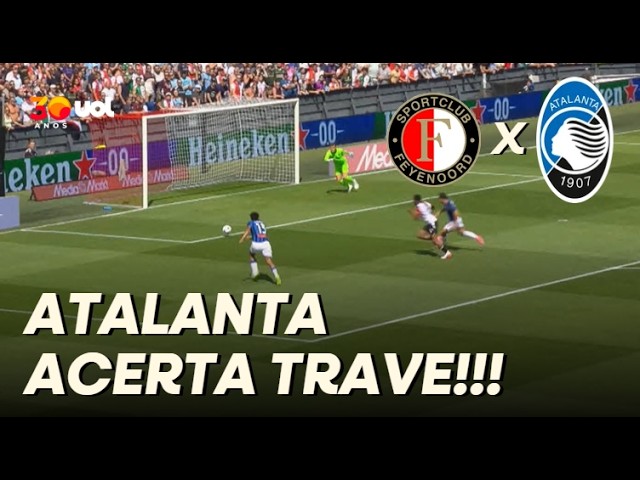 FEYENOORD VS ATALANTA: EDERSON MISSES CLEAR CHANCE AFTER BALL REBOUNDS OFF THE POST