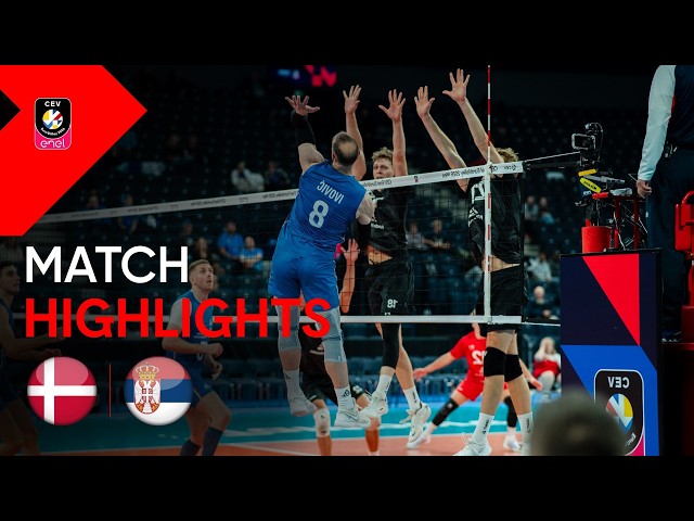 Highlights | Denmark vs. Serbia | CEV Enel EuroVolley 2026 | Men