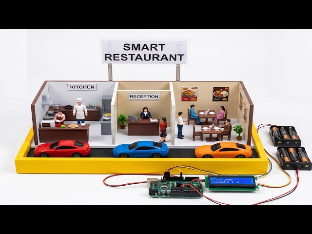 Model on Smart Restaurant using Arduino | How to make a resturant Smart School project | DIY arduino
