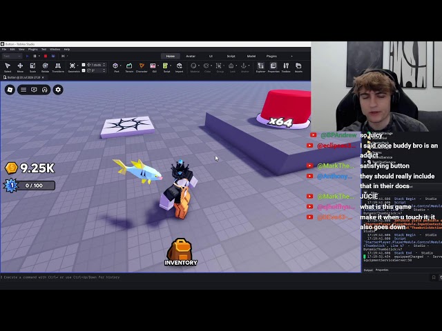 coding items for my button game 🔴