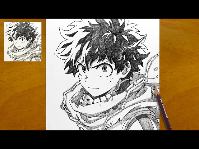 How to Draw Deku (Izuku Midoriya) Step by Step | Easy Anime Sketch
