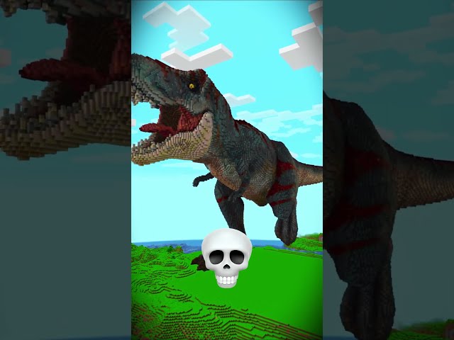 T-Rex Dinosaur Build Battle Challenge 💀 #shorts #minecraft #minecraftbuilding