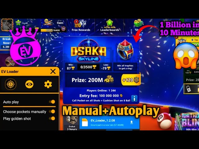 Finally🔥|| Ev Loader Cracked Version 56.9.3 is here❤️|Manual+Autoplay & Auto Queue For 8 Ball Pool 🔥