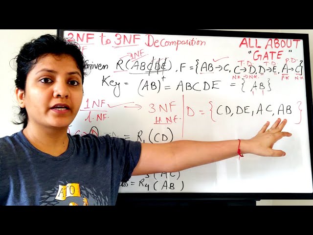 1NF/2NF  to 3NF Conversion | How To Decompose A Relation With Example | DBMS Session 34