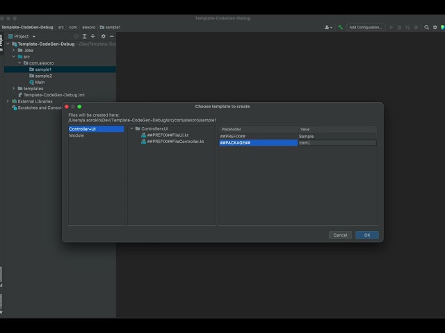Template CodeGen Demo (Intellij IDEA Plugin)