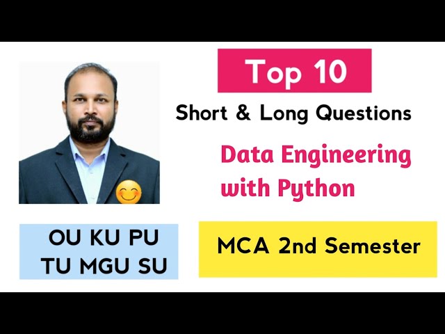 Top 10 Data Engineering with Python Important Short & Long Questions 2025 MCA 2nd Semester II Sem OU
