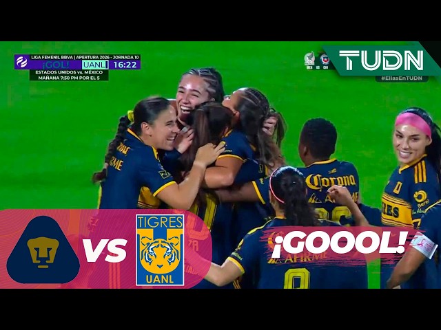TIGRES GOAL! | Pumas vs Tigres | Liga MX Femenil - Matchday 10 Apertura 2026 | TUDN