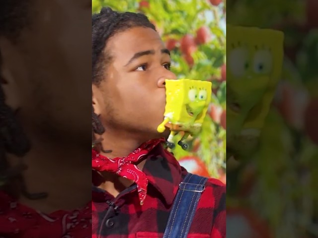 Young Dylan goes SpongeBobbing for apples 🍎🧽 #shorts