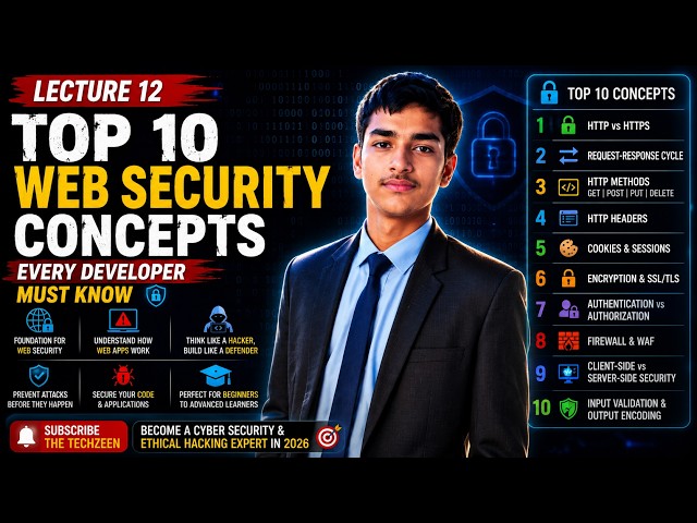 🎓 Lecture 12 | Top 10 Web Security Concepts Every Developer Must Know 🔥🔐| SHAILENDRA SIR | #video