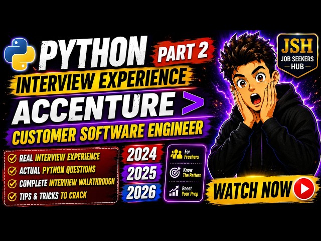 Accenture  Real Time Python Interview Experience Part-2| Custom Software Engineer Role
