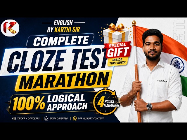 Complete SSC CGL English Cloze Test Marathon by Karthi Sir! Independence DAY Special MARATHON