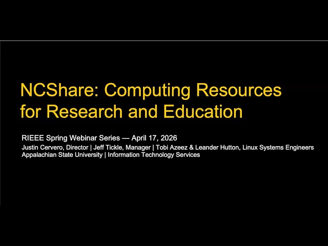 NCShare: Computing and Storage Resources for Research and Education