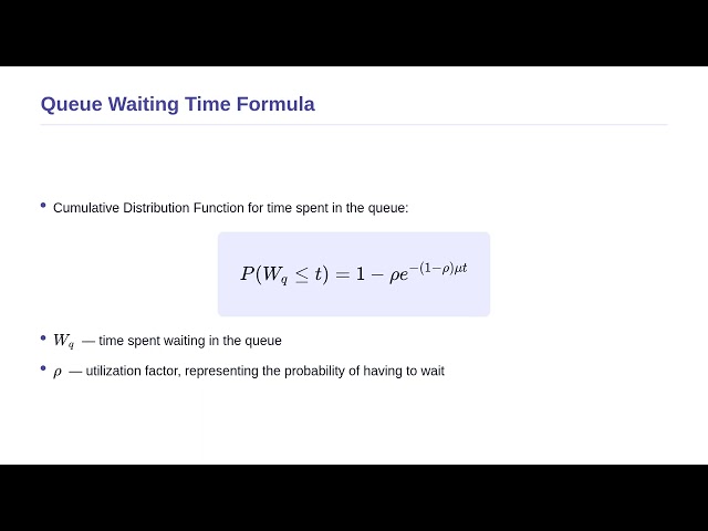 Stochastic Processes and Queuing Theory - Waiting Time Distribution