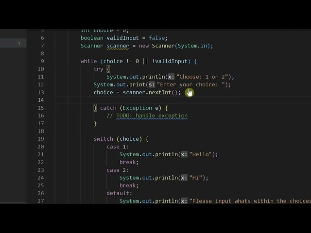 How to handle error in switch statement | Java