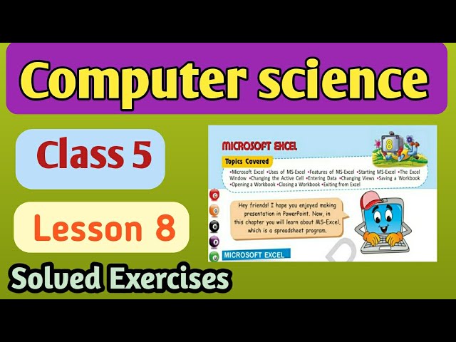 Class 5 Computer Q&A chapter 8 Microsoft Excel| Solved exercises|| Army Public School book