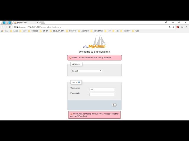 Access denied for root to login phpmyadmin Debian 9.3.0