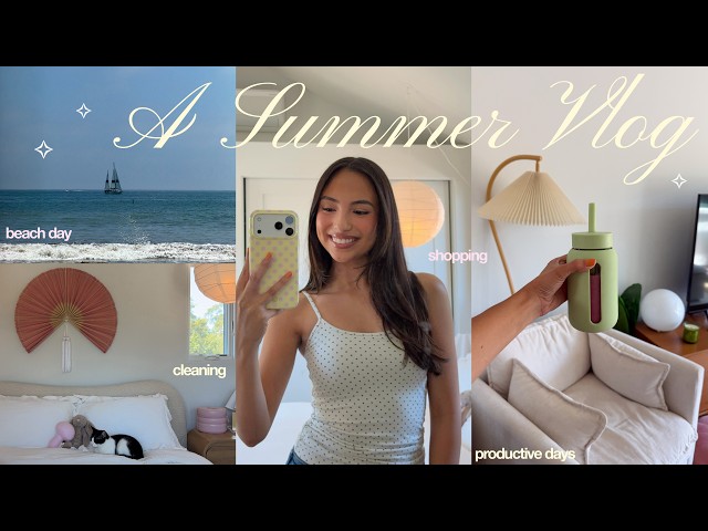 SUMMER VLOG 👙 productive days, shopping, going to the beach, zoo date, nails, cleaning, etc! 🩵