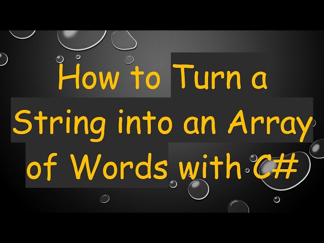 How to Turn a String into an Array of Words with C-