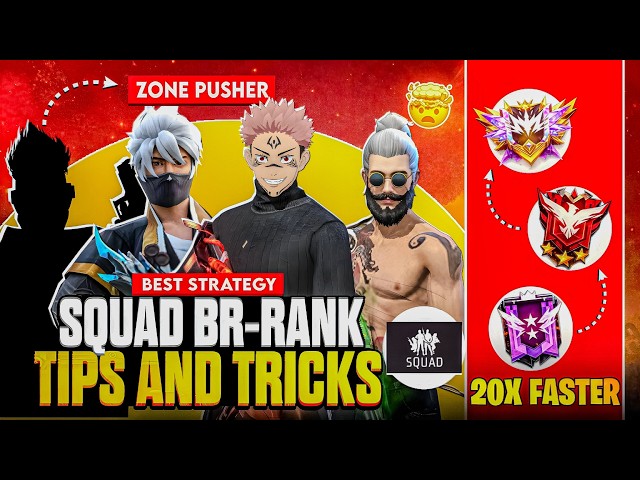 Squad Rank Push Secret Grandmaster Strategy | Win Every Squad Match Tips And Tricks