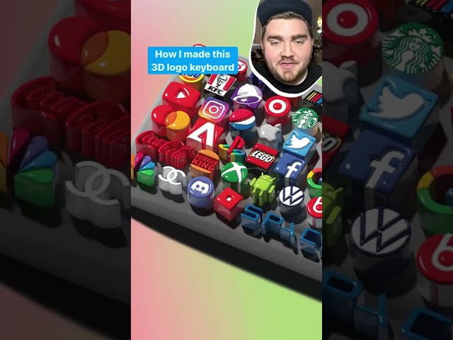 Designing a 3D logo keyboard #shorts