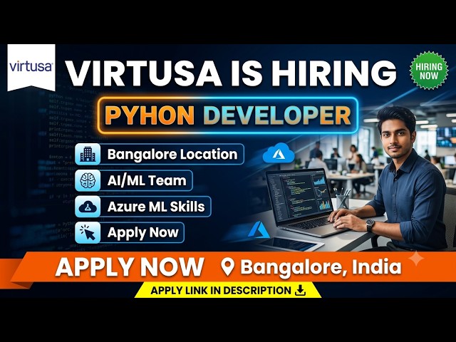 Virtusa Associate Python Developer 2026 | Bangalore, AI/ML #virtusa #freshersjobs