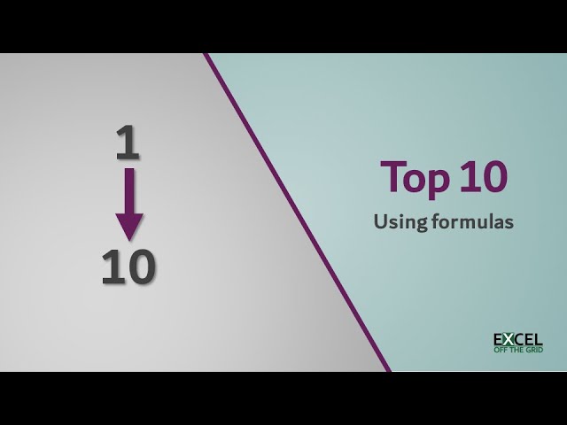 Top 10 with formulas in Excel | Automatically calculate Top 10 as data changes | Excel Off The Grid