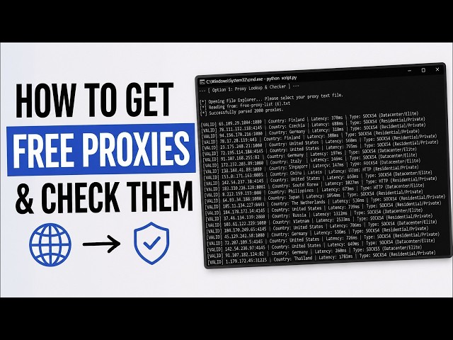 FREE Proxy Checker & Proxy Sorter Python Script Check & Filter Proxies Fast [2026]