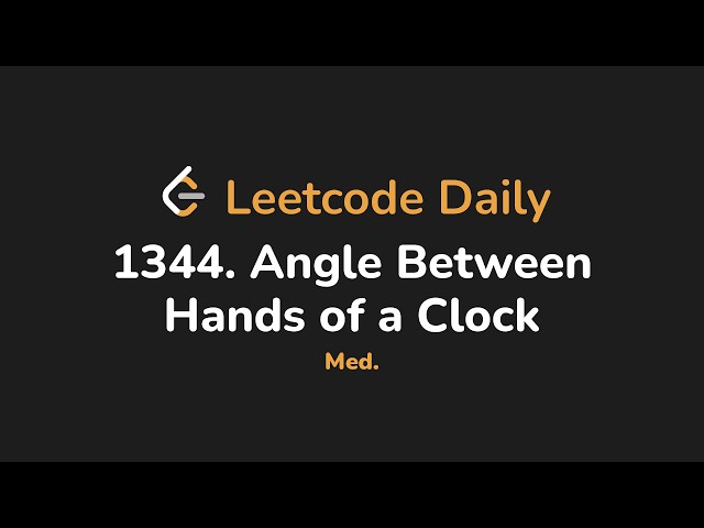 1344. Angle Between Hands of a Clock | Leetcode Daily - Python