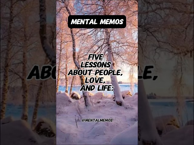 Lessons About People, Love And Life: #shorts
