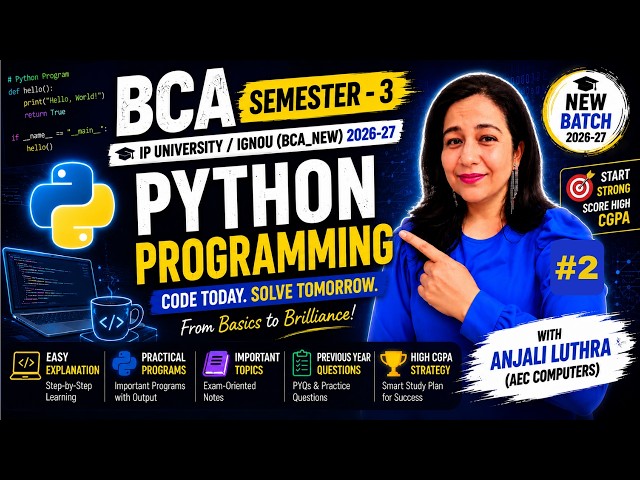 Python Programming | Semester - 3 | BCA | DAY 2 | Python Operators & Conditional Statements