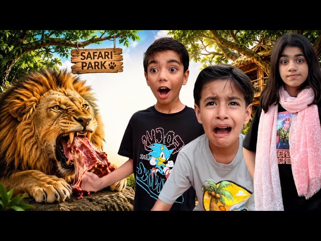 safari park main omer or saim ny lion ko feed || A day in lahore safari park